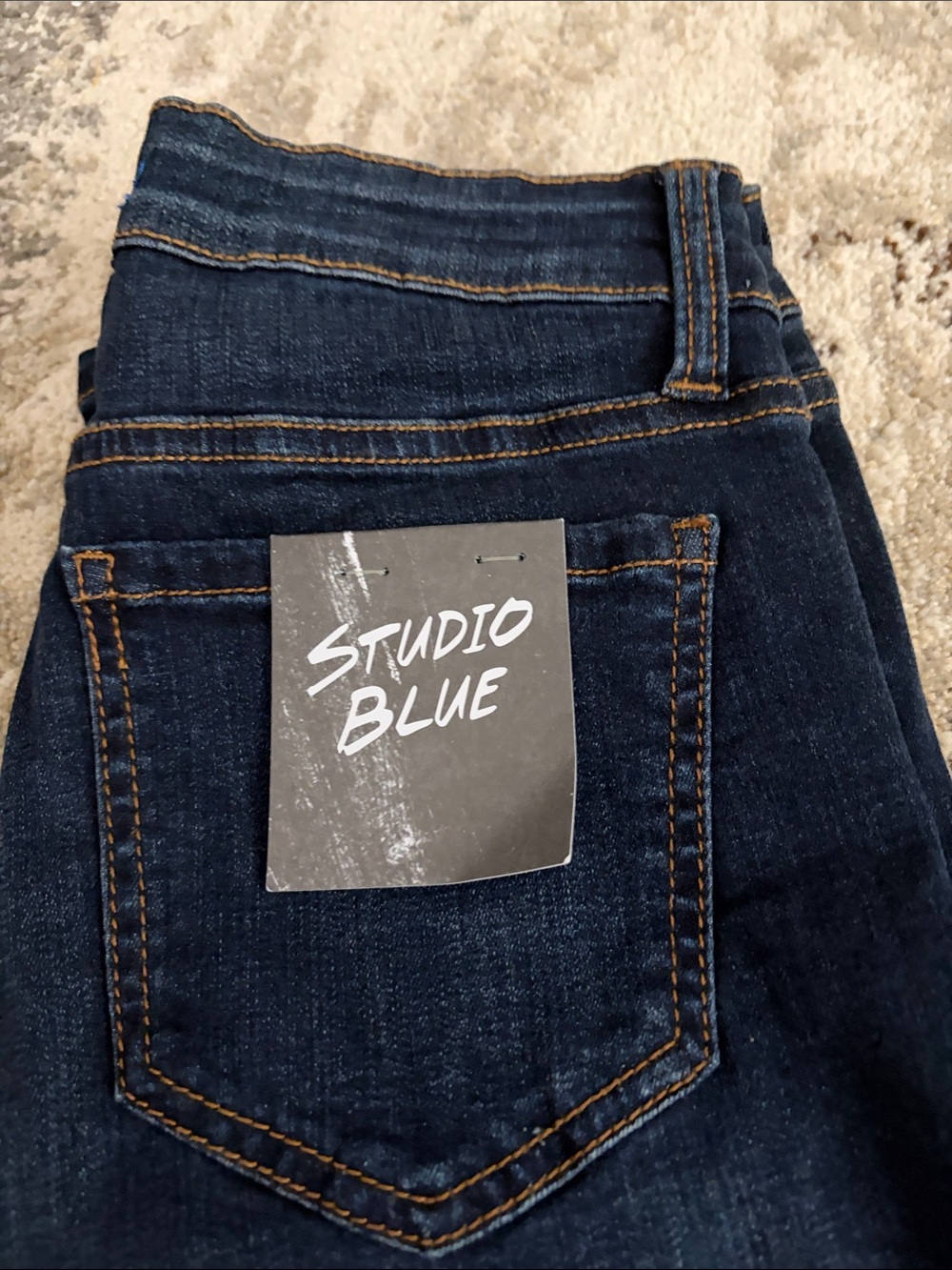 Studio Blue Women's Dark Blue Jeggings with Contrast Stitching